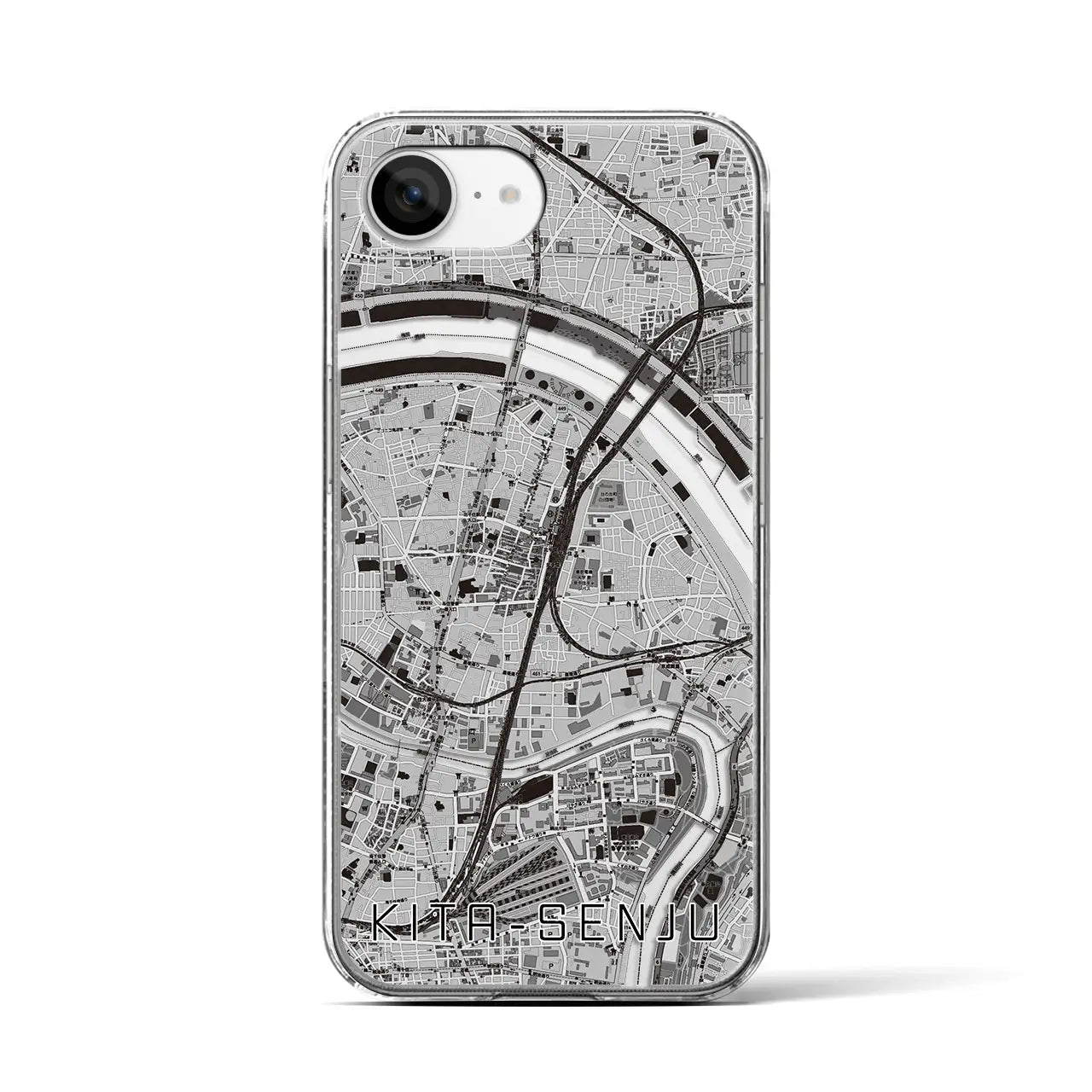 【北千住(東京都)】地図柄iPhoneケース(クリアタイプ)
