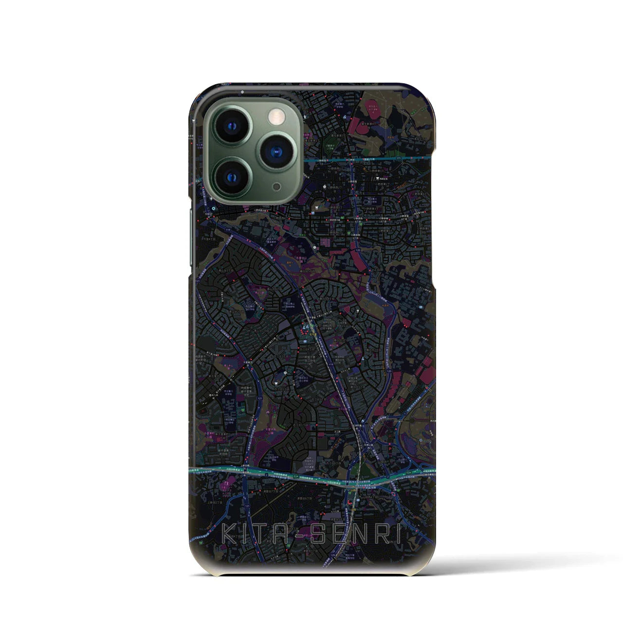 【北千里(大阪府)】地図柄iPhoneケース(バックカバータイプ)