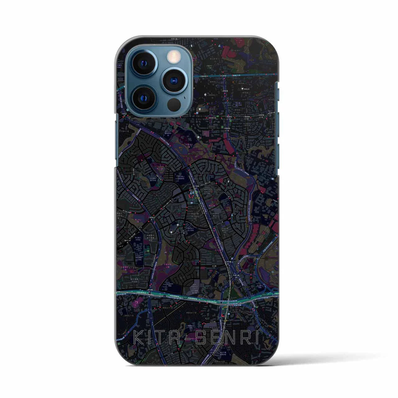 【北千里(大阪府)】地図柄iPhoneケース(バックカバータイプ)
