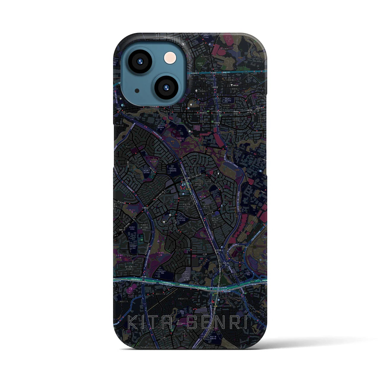 【北千里(大阪府)】地図柄iPhoneケース(バックカバータイプ)