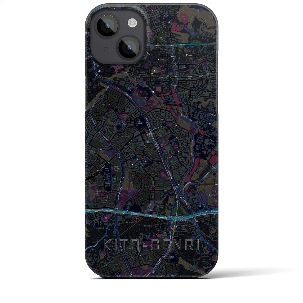 【北千里(大阪府)】地図柄iPhoneケース(バックカバータイプ)