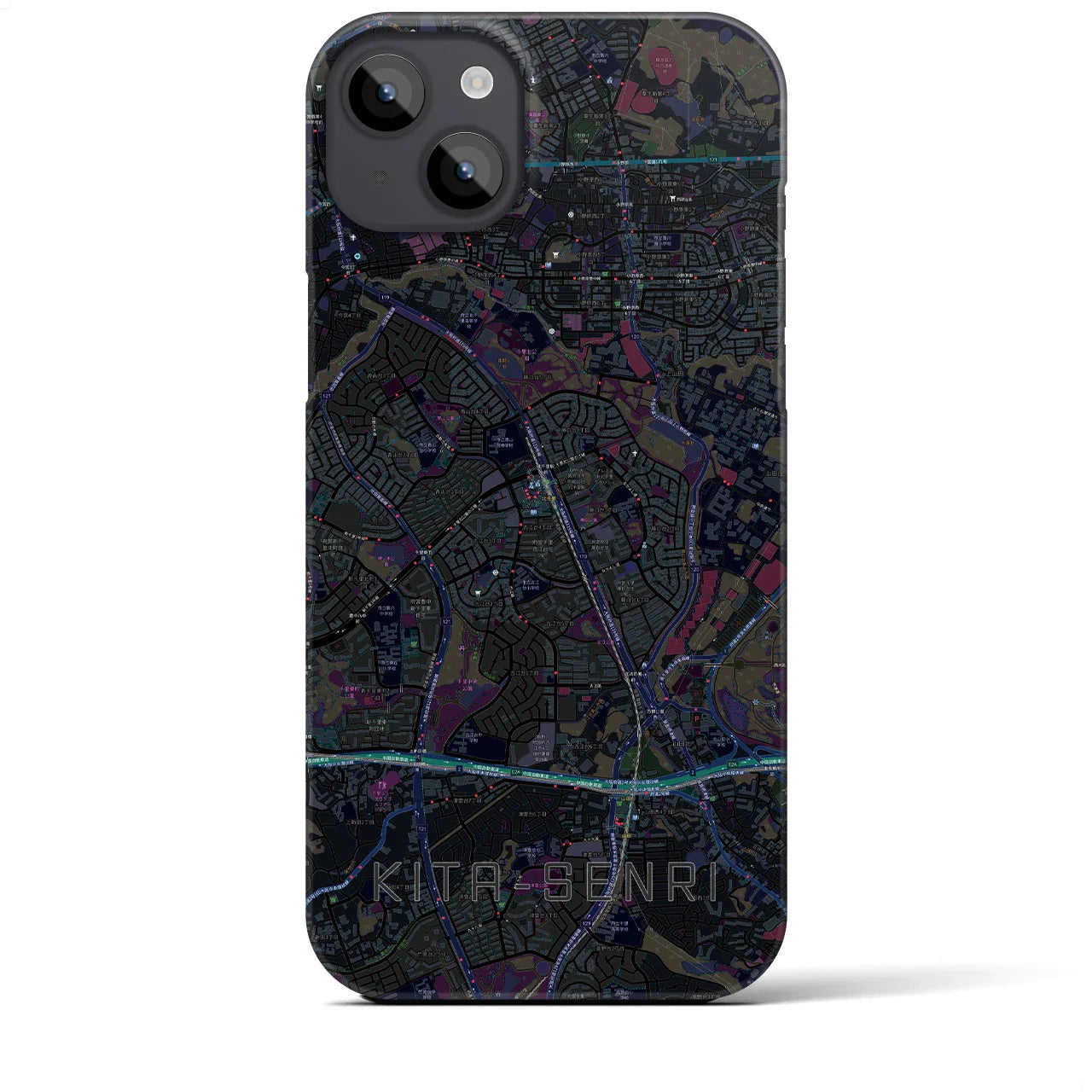 【北千里(大阪府)】地図柄iPhoneケース(バックカバータイプ)