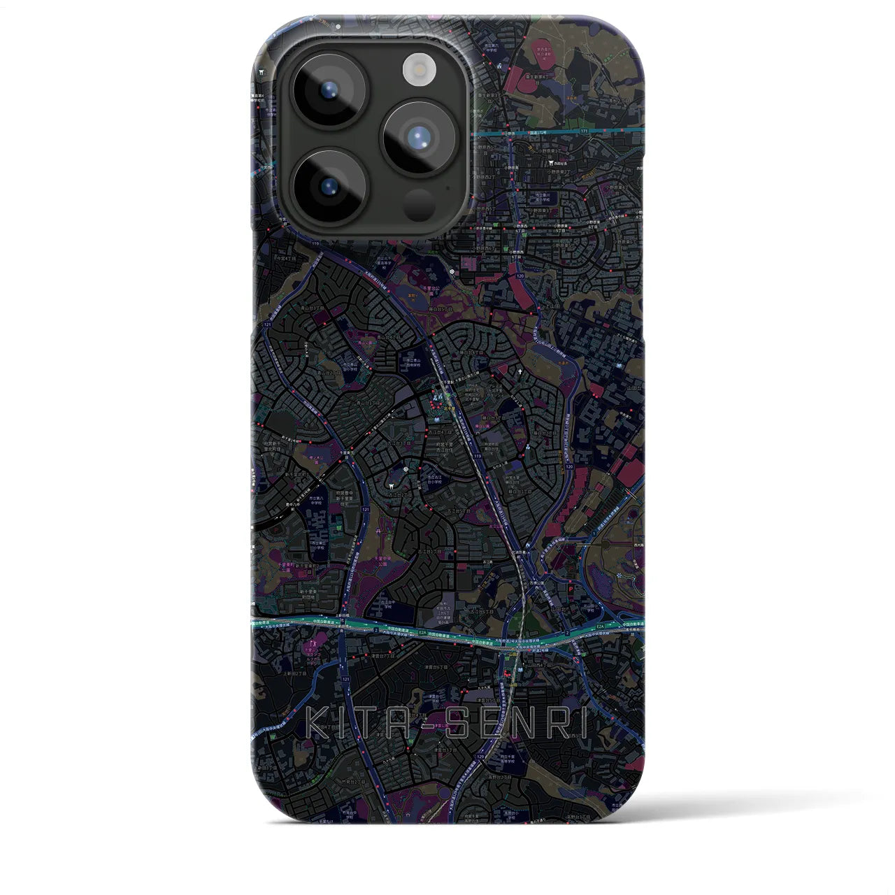 【北千里(大阪府)】地図柄iPhoneケース(バックカバータイプ)