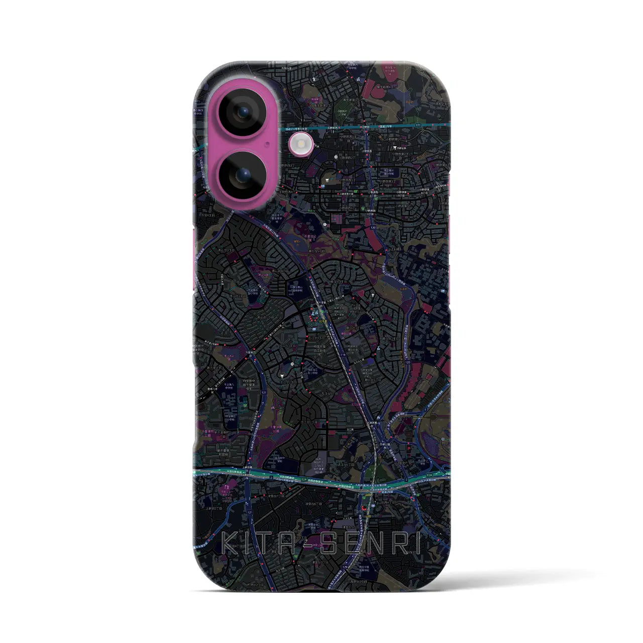 【北千里(大阪府)】地図柄iPhoneケース(バックカバータイプ)