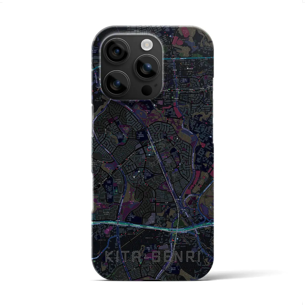 【北千里(大阪府)】地図柄iPhoneケース(バックカバータイプ)