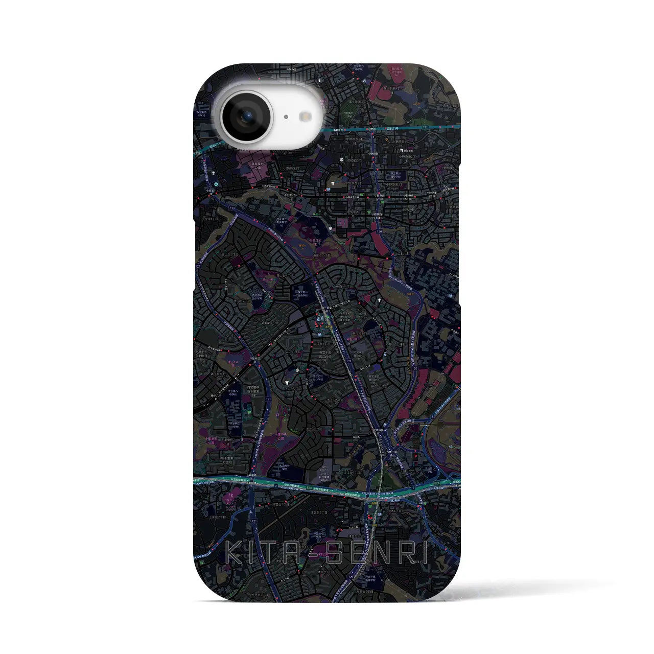 【北千里(大阪府)】地図柄iPhoneケース(バックカバータイプ)