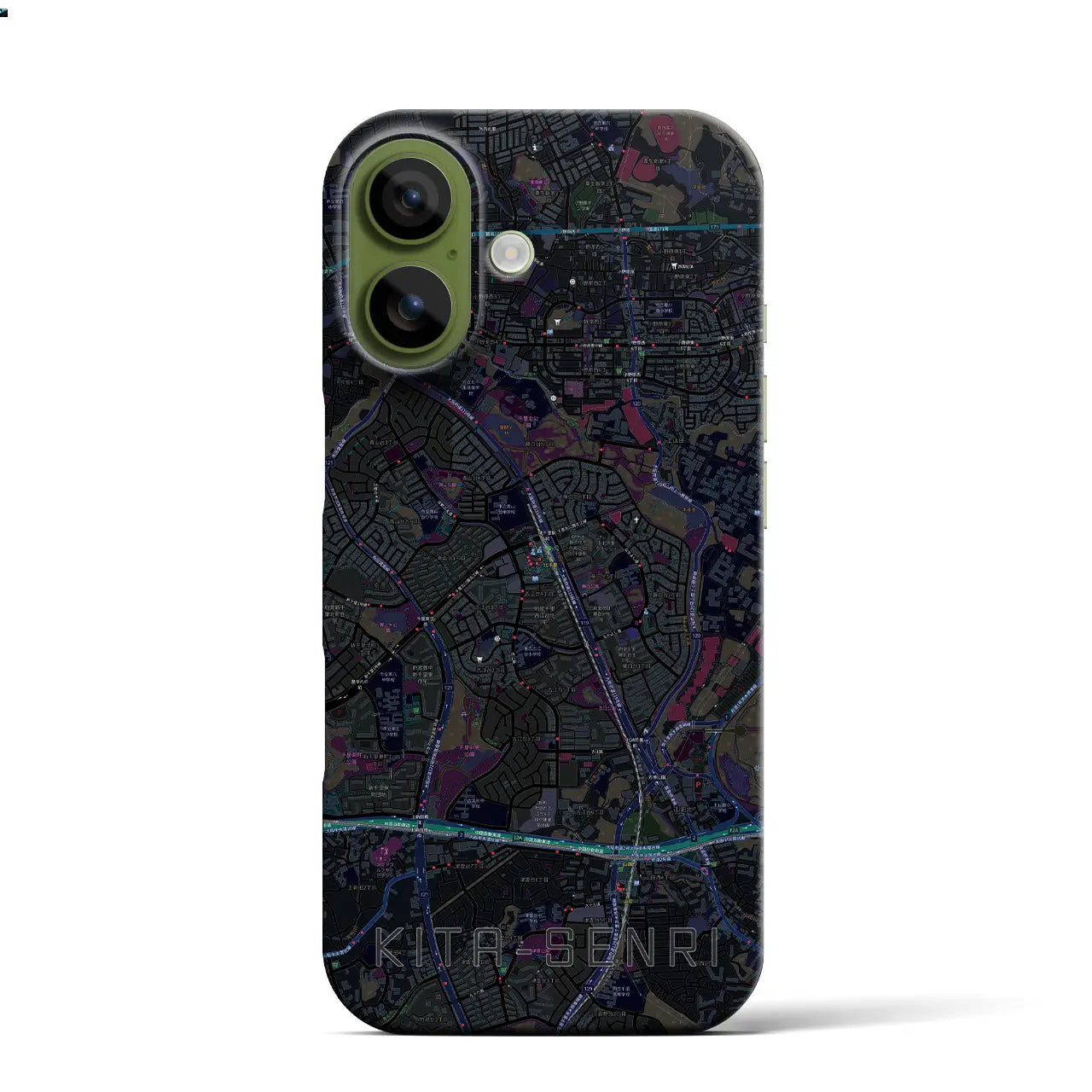 【北千里(大阪府)】地図柄iPhoneケース(バックカバータイプ)