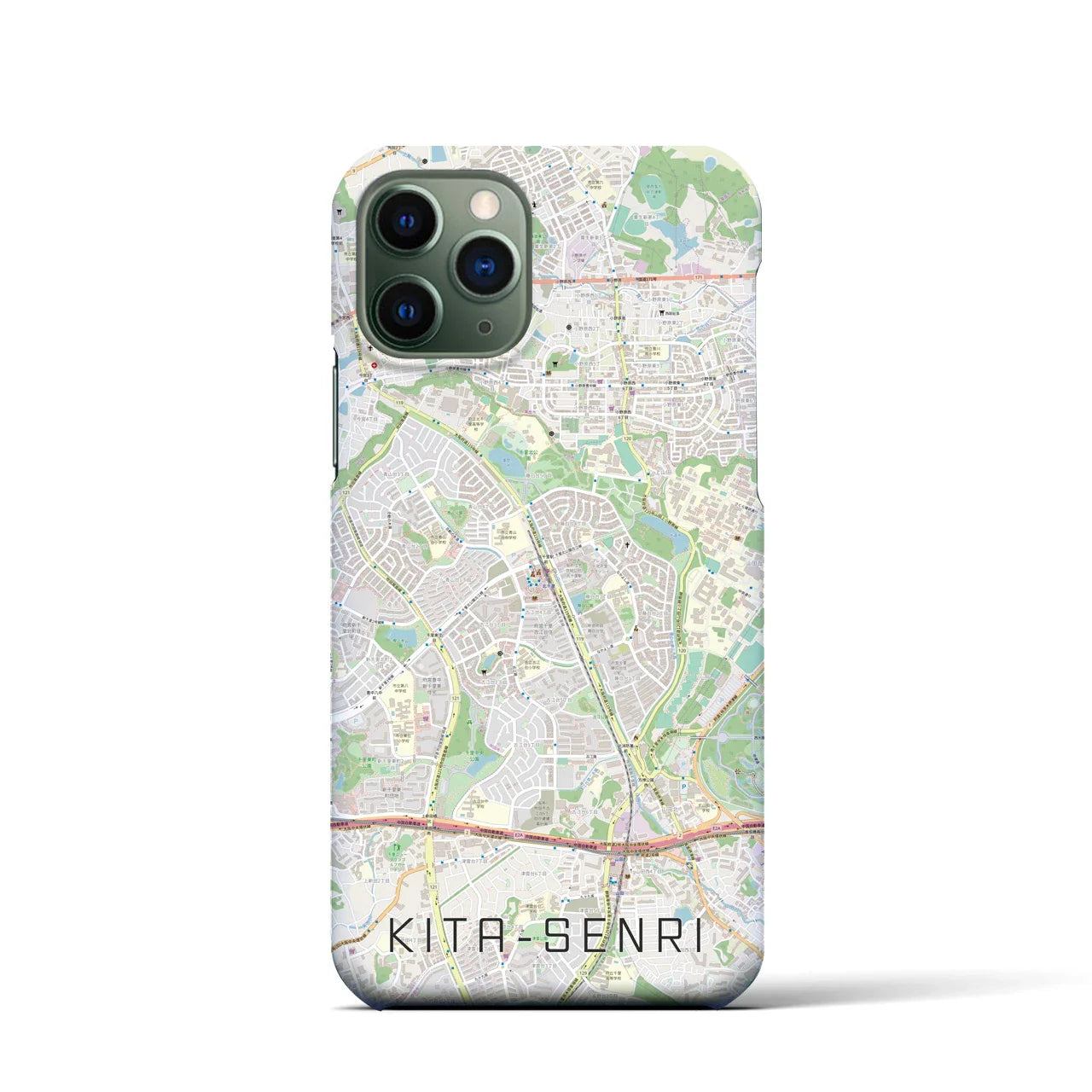 【北千里(大阪府)】地図柄iPhoneケース(バックカバータイプ)
