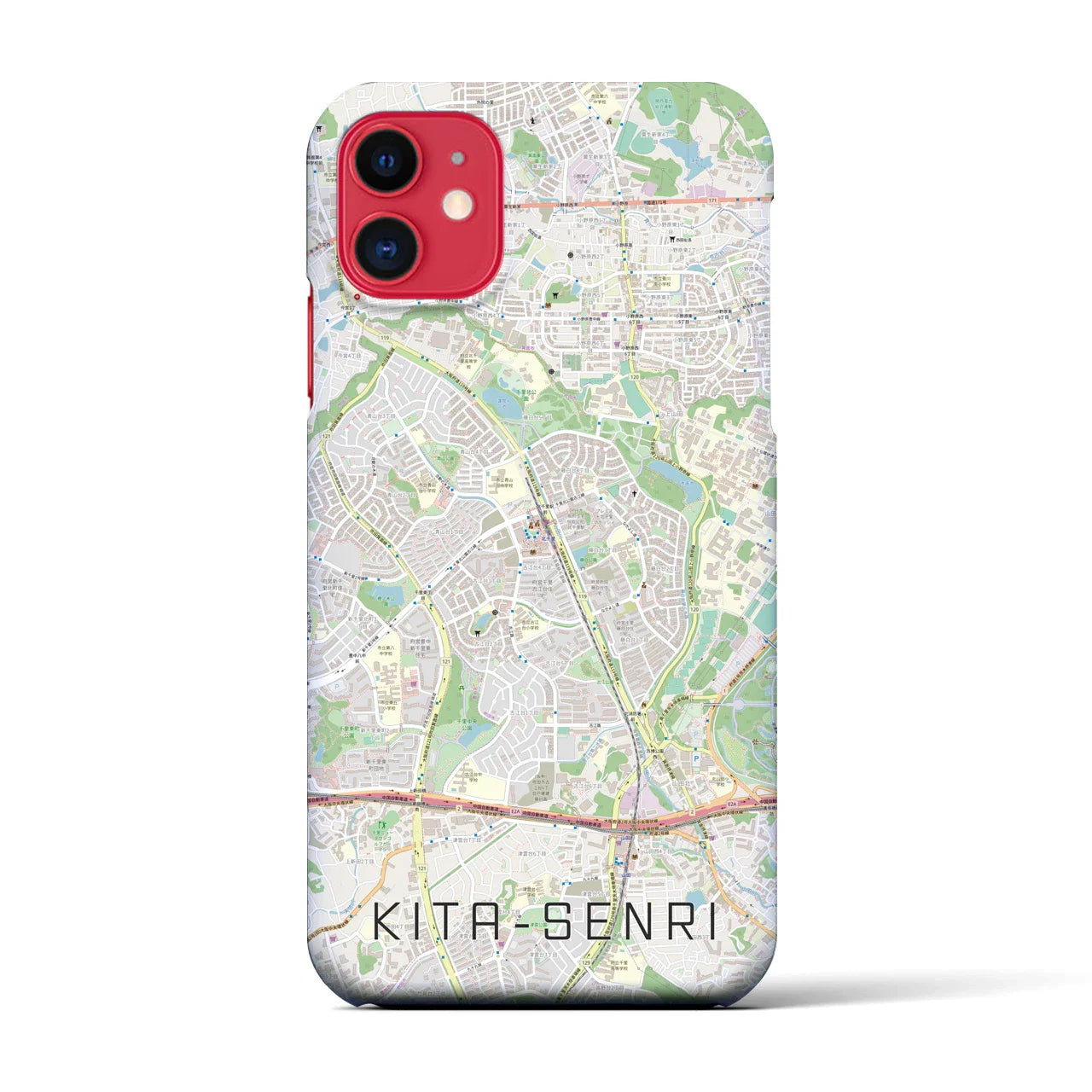 【北千里(大阪府)】地図柄iPhoneケース(バックカバータイプ)