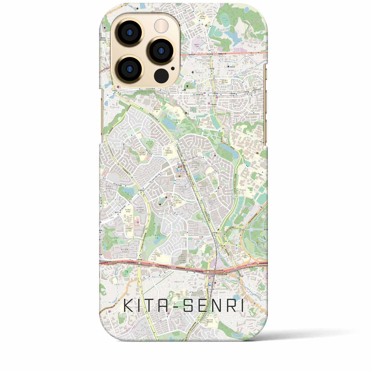 【北千里(大阪府)】地図柄iPhoneケース(バックカバータイプ)