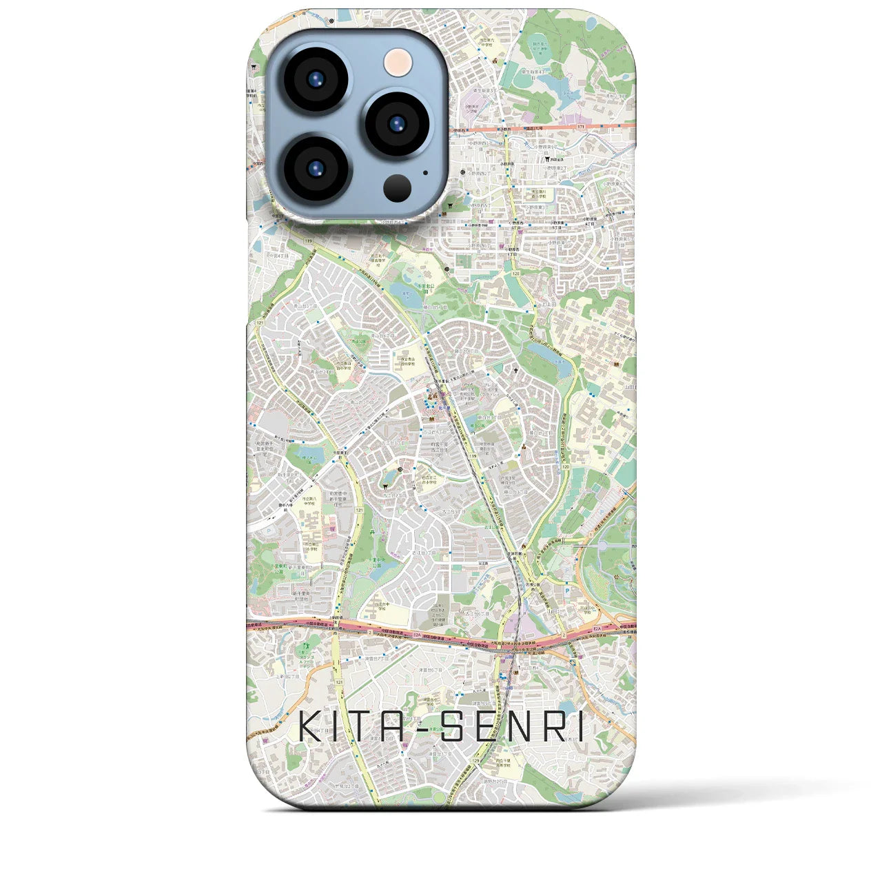 【北千里(大阪府)】地図柄iPhoneケース(バックカバータイプ)