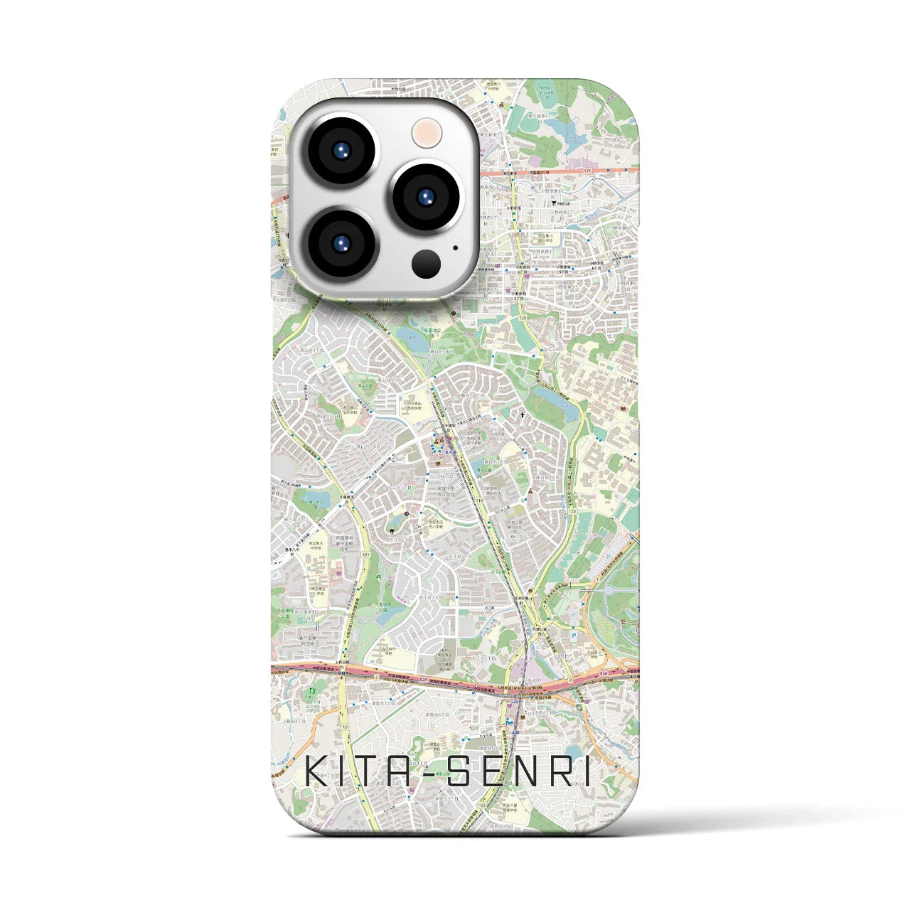 【北千里(大阪府)】地図柄iPhoneケース(バックカバータイプ)