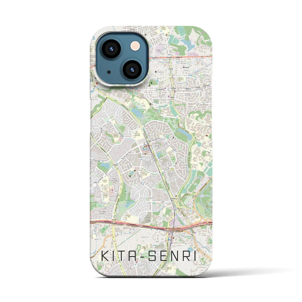 【北千里(大阪府)】地図柄iPhoneケース(バックカバータイプ)
