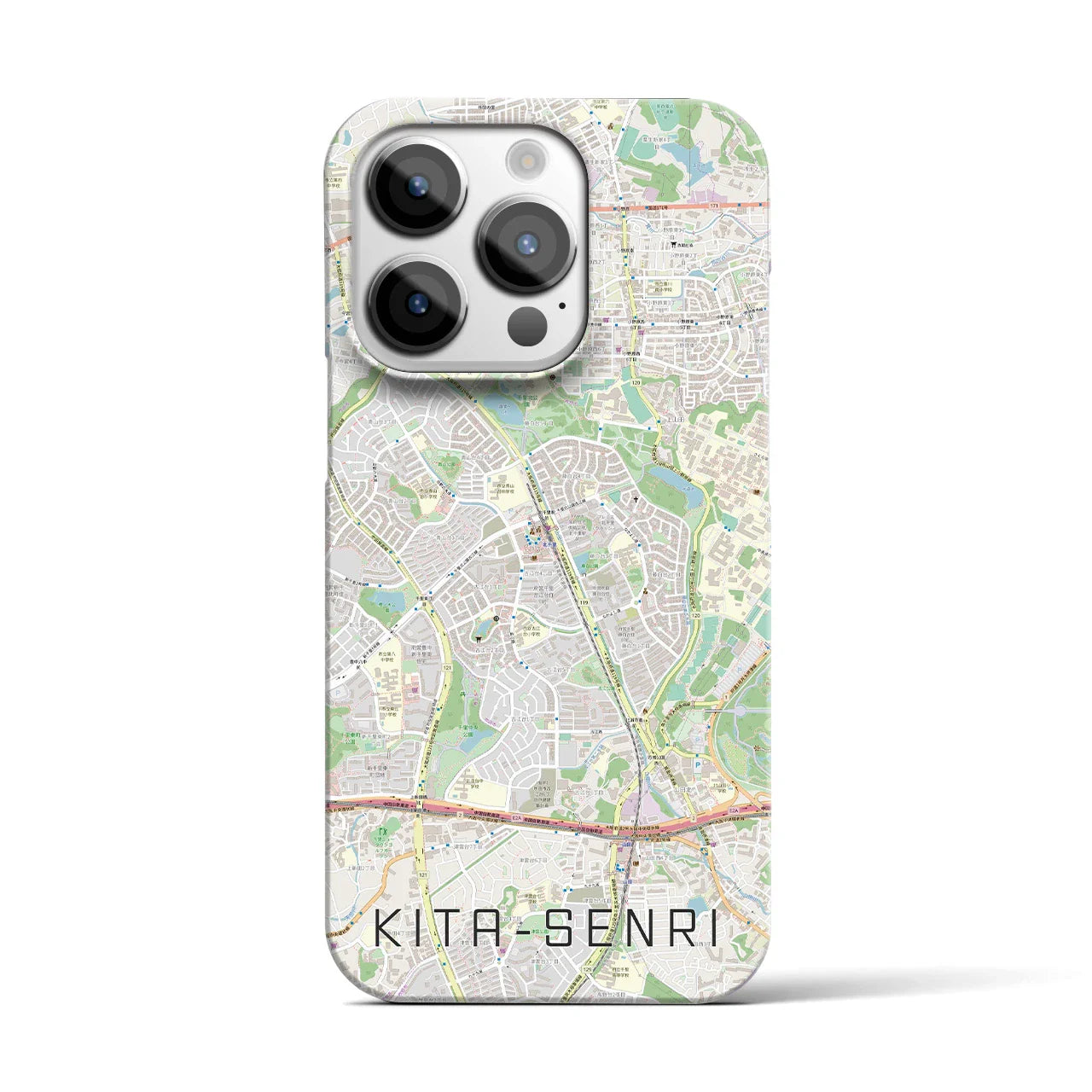 【北千里(大阪府)】地図柄iPhoneケース(バックカバータイプ)