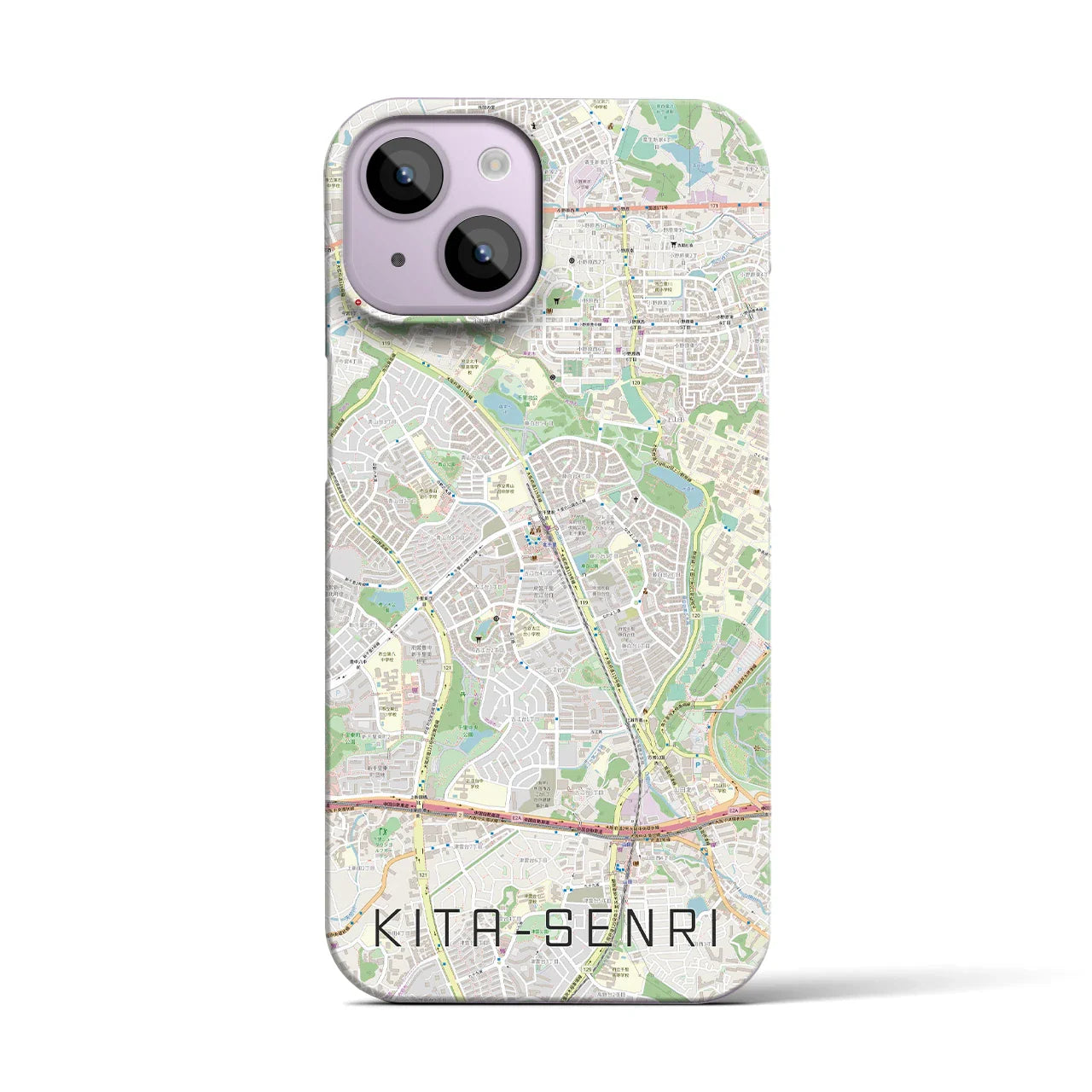 【北千里(大阪府)】地図柄iPhoneケース(バックカバータイプ)