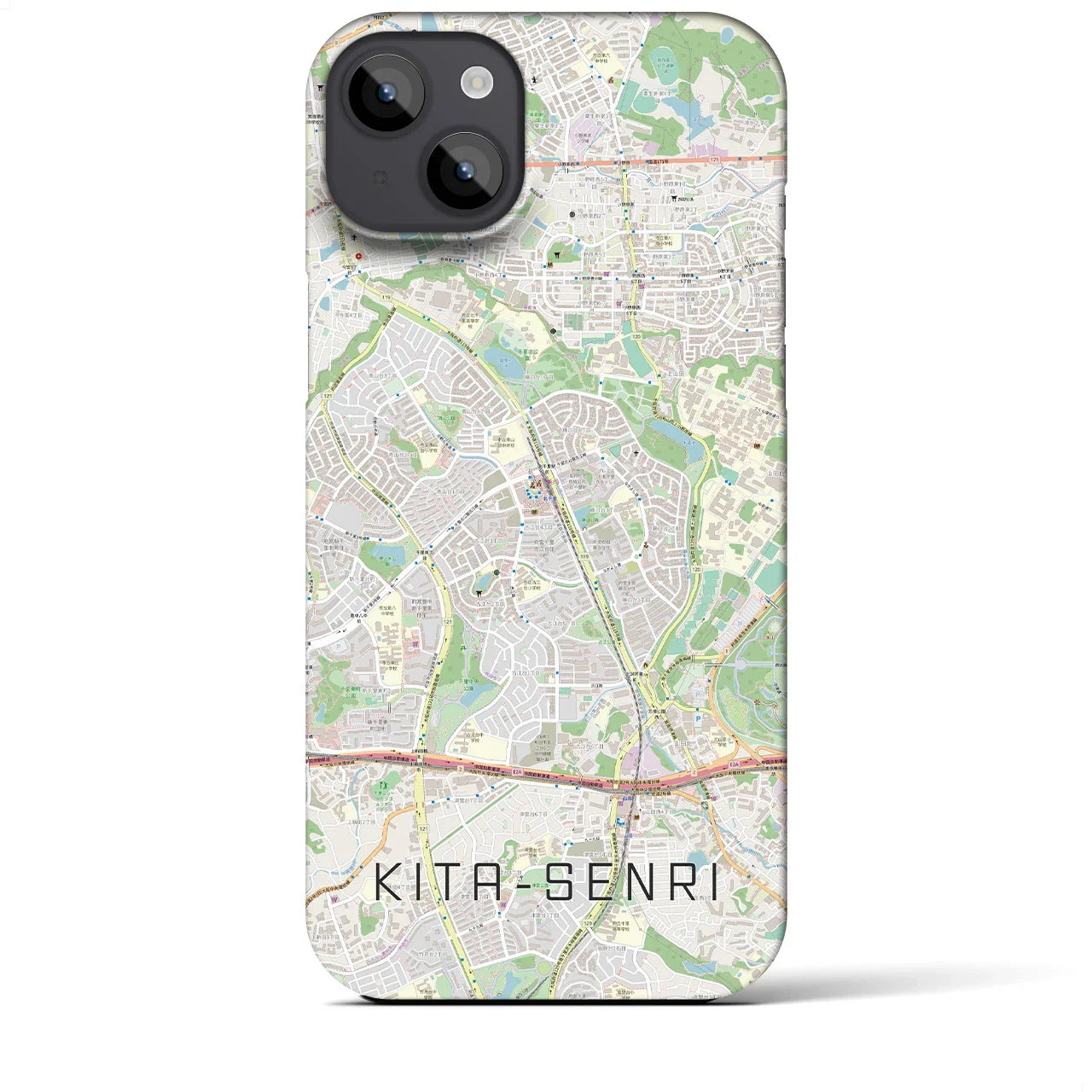 【北千里(大阪府)】地図柄iPhoneケース(バックカバータイプ)