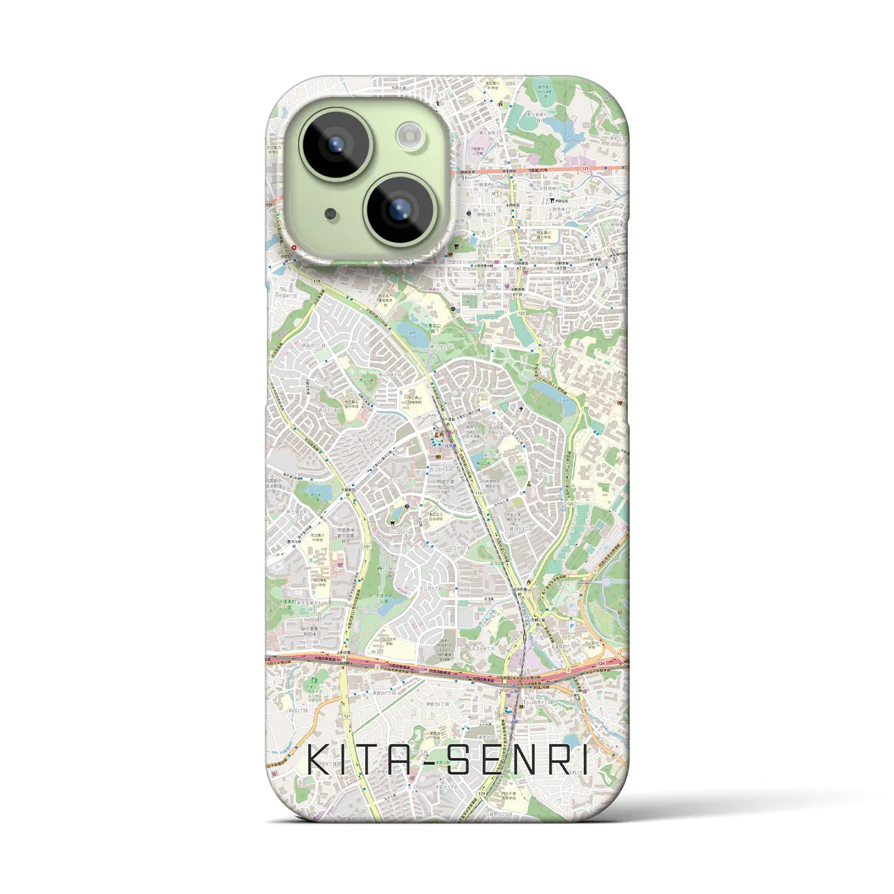 【北千里(大阪府)】地図柄iPhoneケース(バックカバータイプ)