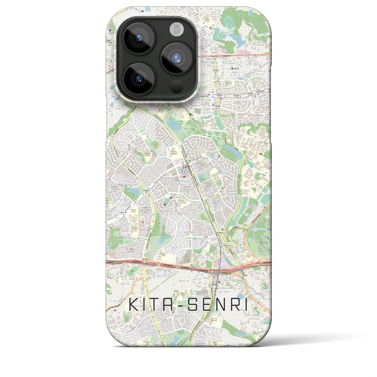 【北千里(大阪府)】地図柄iPhoneケース(バックカバータイプ)