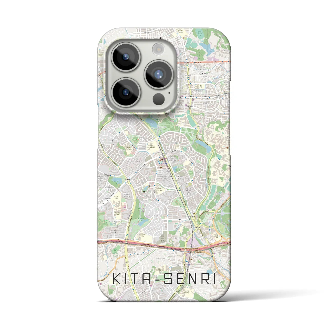 【北千里(大阪府)】地図柄iPhoneケース(バックカバータイプ)