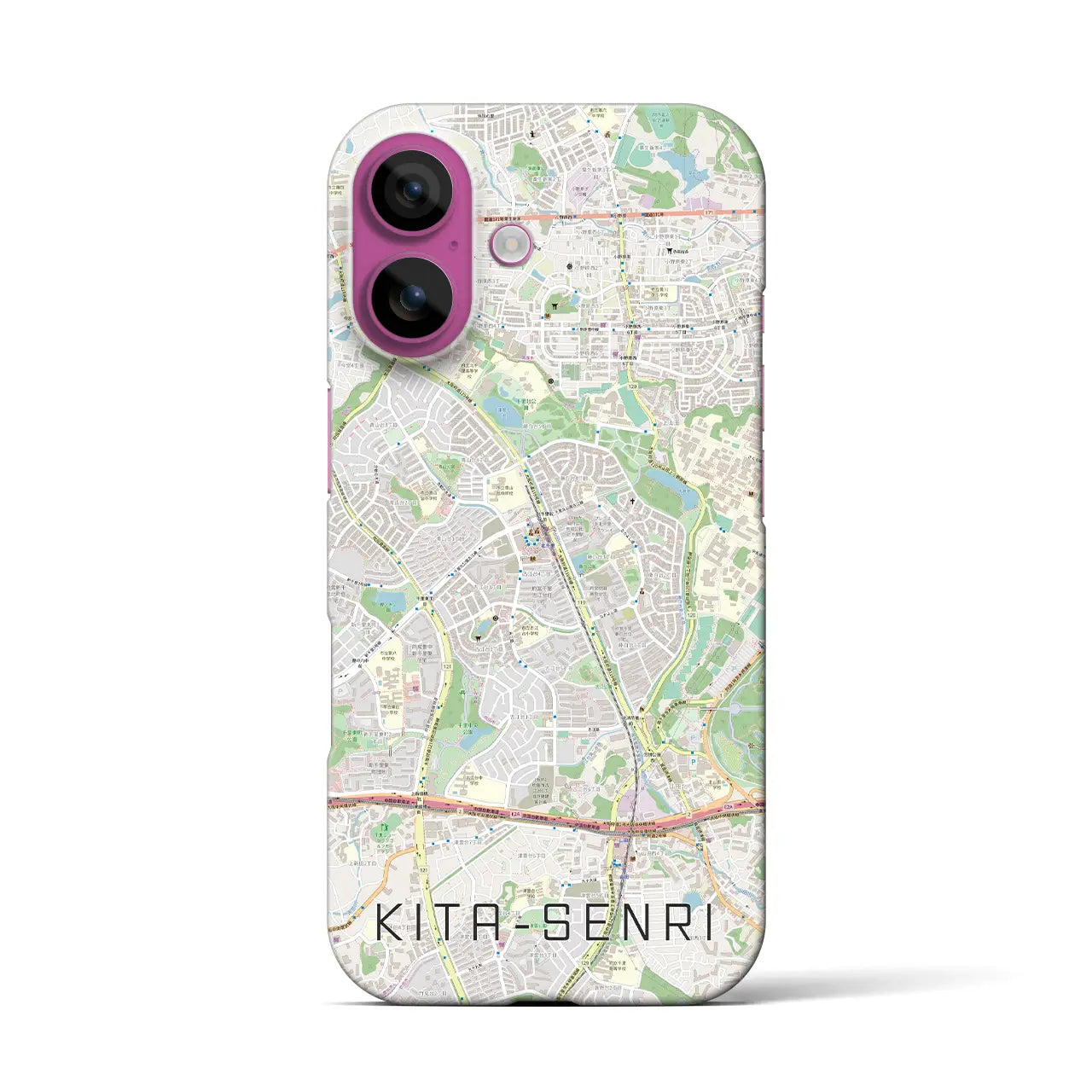 【北千里(大阪府)】地図柄iPhoneケース(バックカバータイプ)