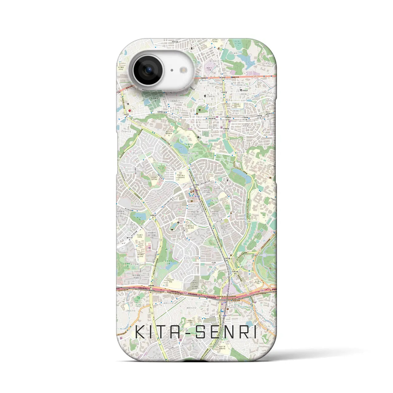 【北千里(大阪府)】地図柄iPhoneケース(バックカバータイプ)
