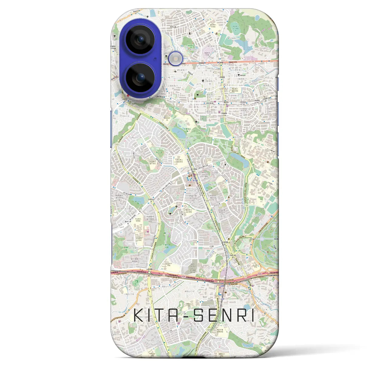 【北千里(大阪府)】地図柄iPhoneケース(バックカバータイプ)ナチュラル・iPhone 16 Pro Max 用