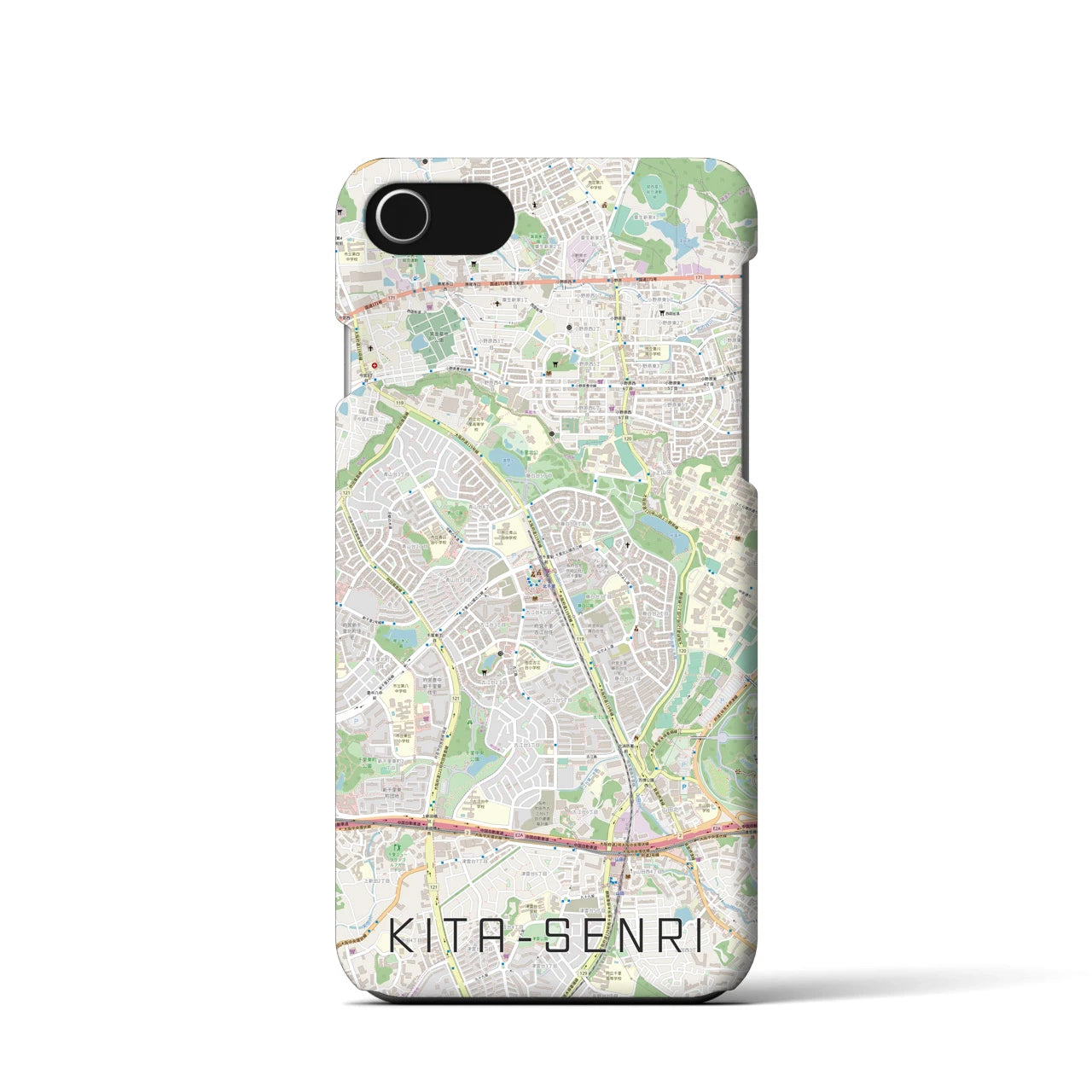 【北千里(大阪府)】地図柄iPhoneケース(バックカバータイプ)