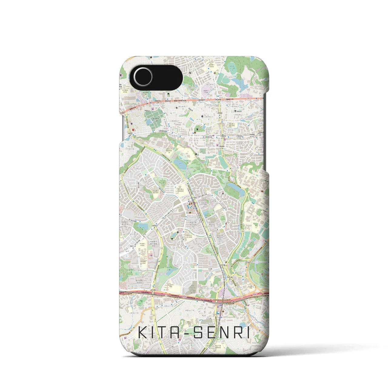 【北千里(大阪府)】地図柄iPhoneケース(バックカバータイプ)