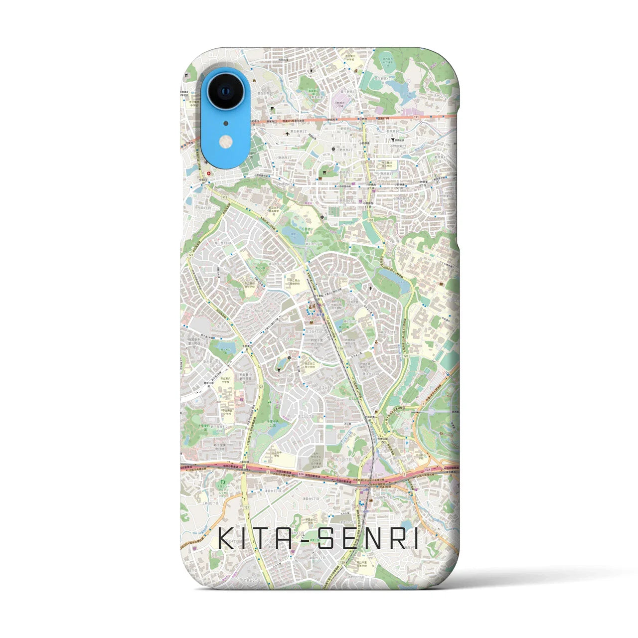 【北千里(大阪府)】地図柄iPhoneケース(バックカバータイプ)