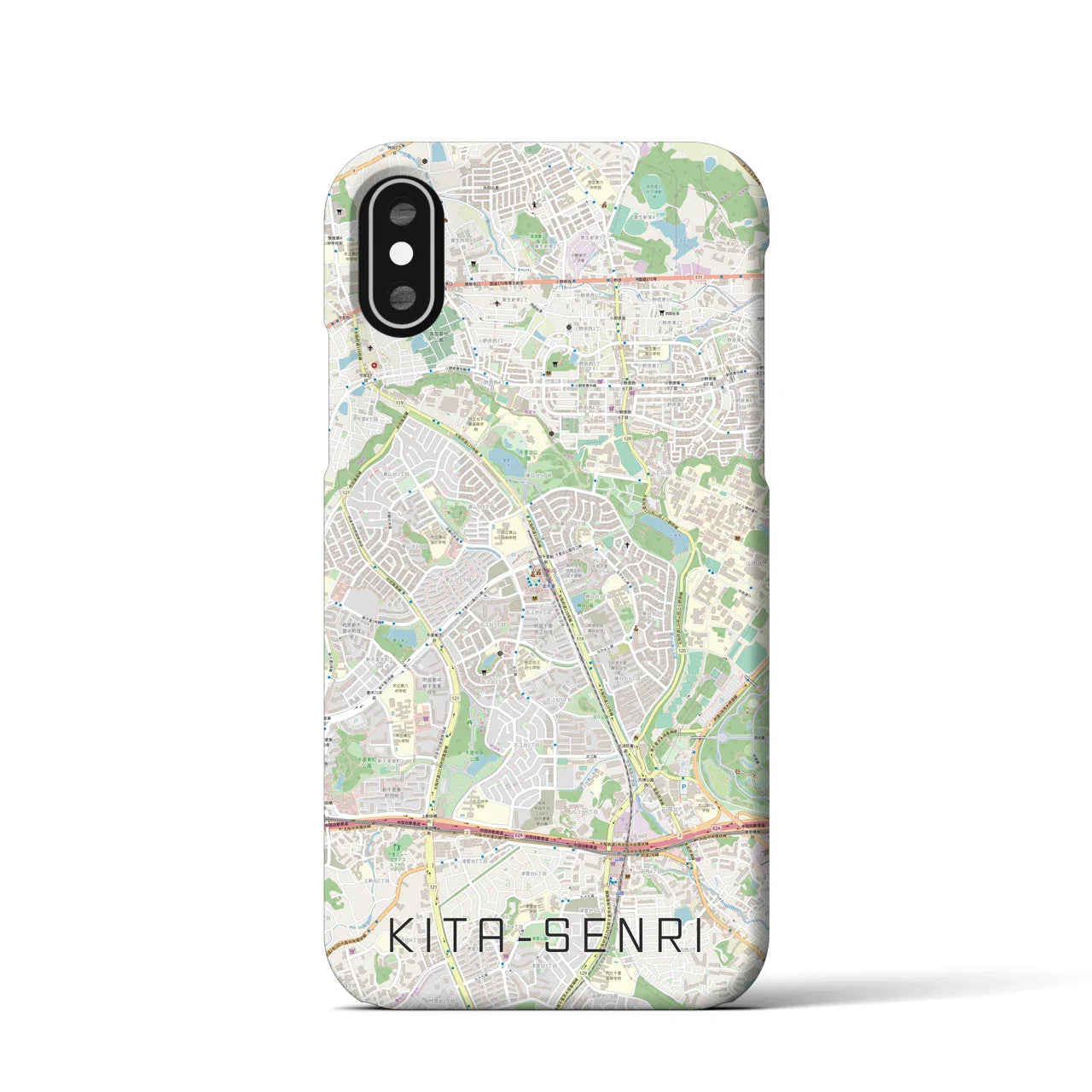 【北千里(大阪府)】地図柄iPhoneケース(バックカバータイプ)