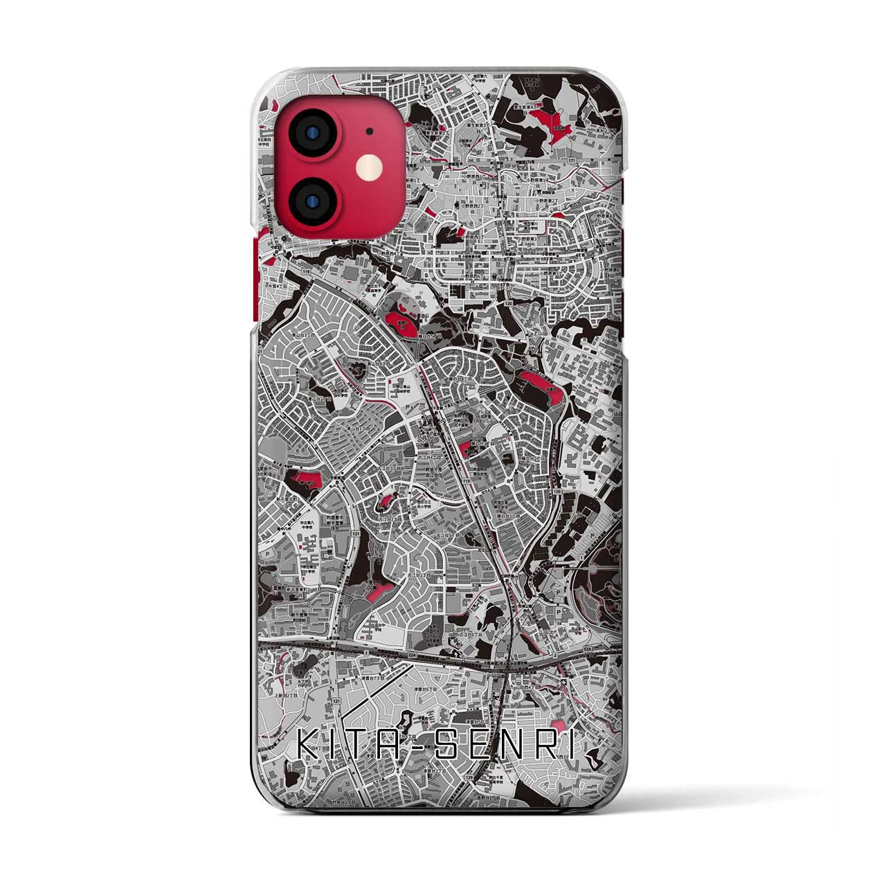 【北千里(大阪府)】地図柄iPhoneケース(クリアタイプ)