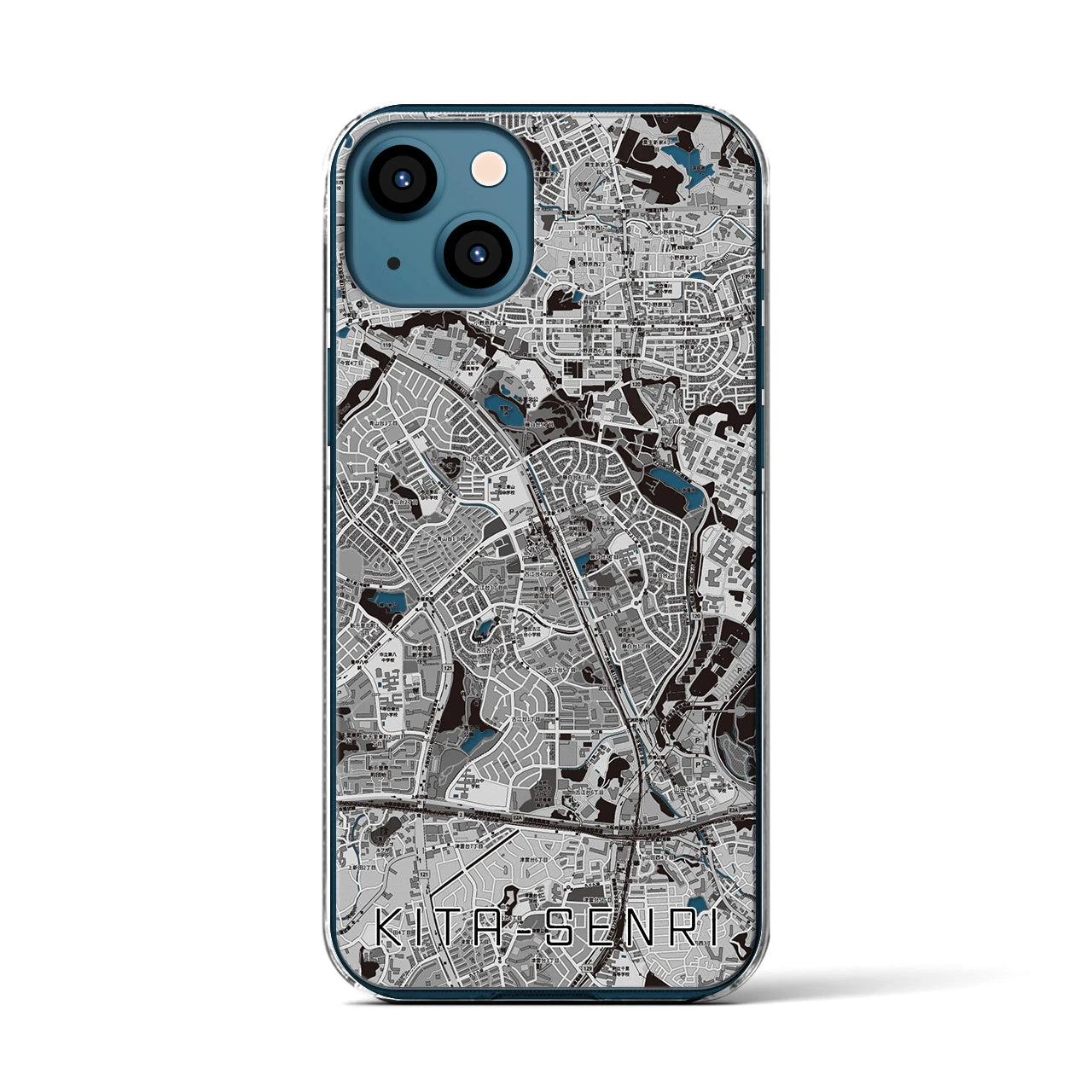 【北千里(大阪府)】地図柄iPhoneケース(クリアタイプ)