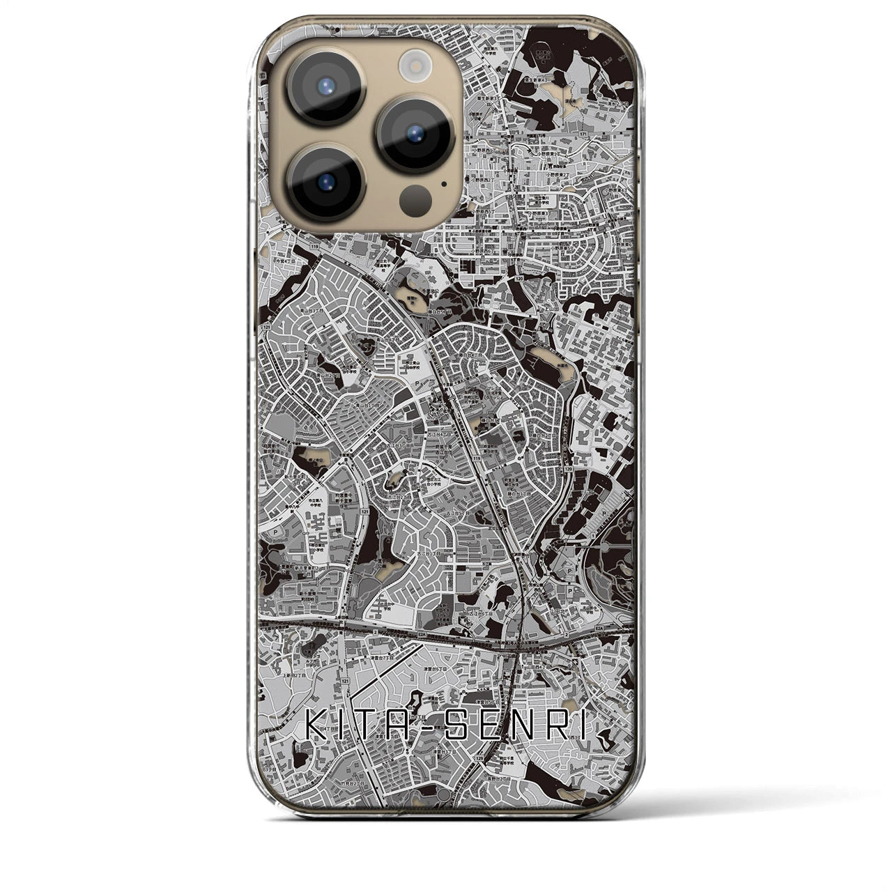 【北千里(大阪府)】地図柄iPhoneケース(クリアタイプ)