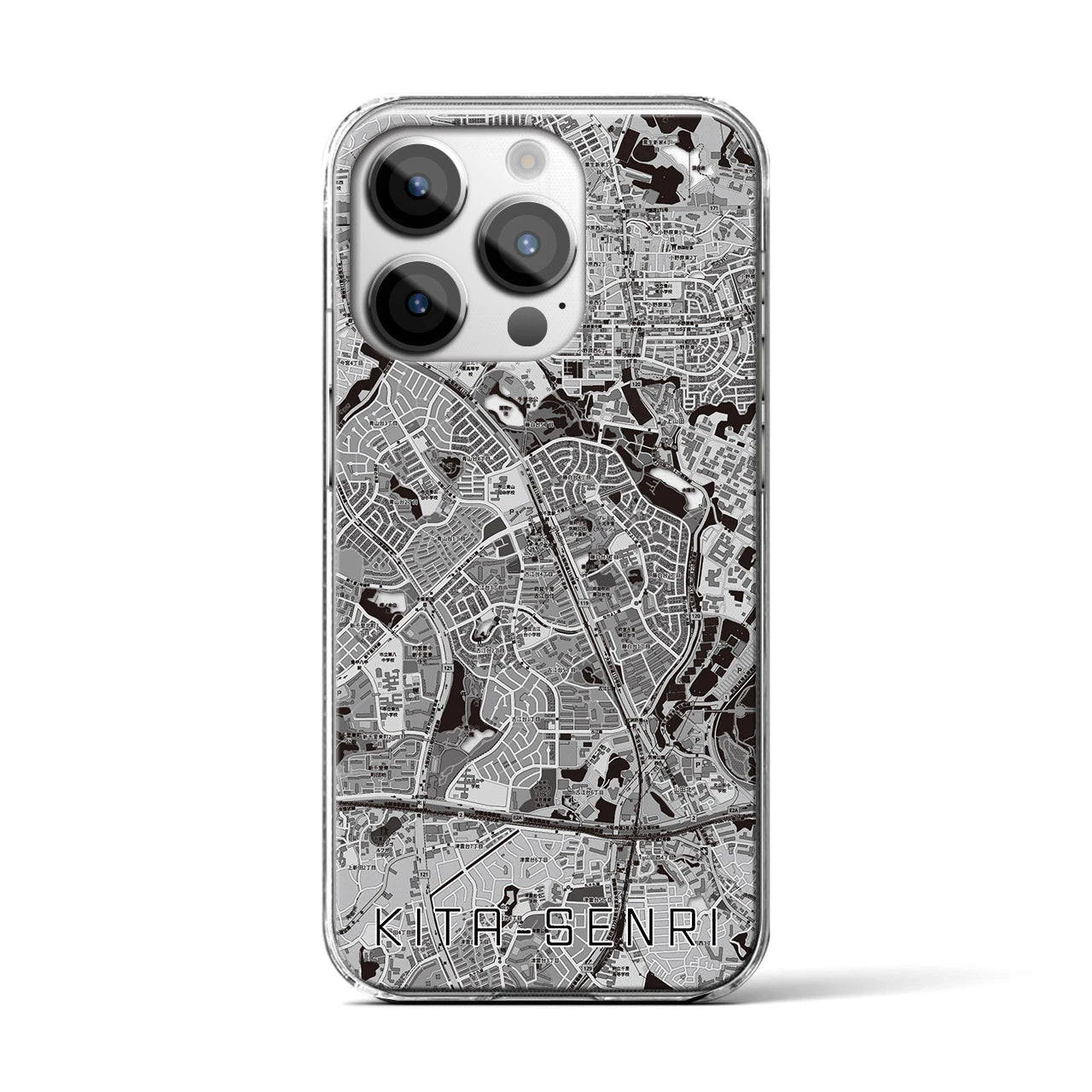 【北千里(大阪府)】地図柄iPhoneケース(クリアタイプ)