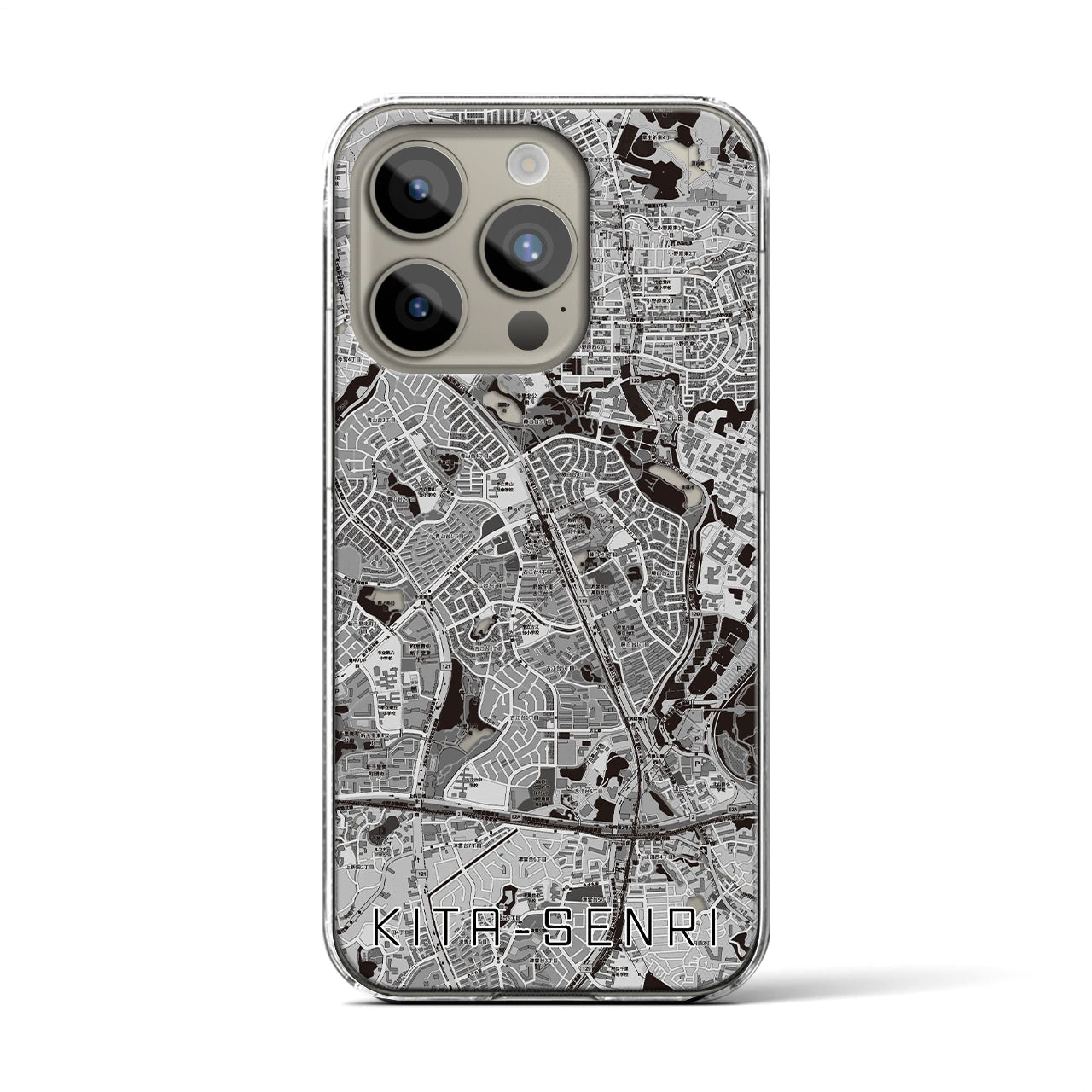 【北千里(大阪府)】地図柄iPhoneケース(クリアタイプ)