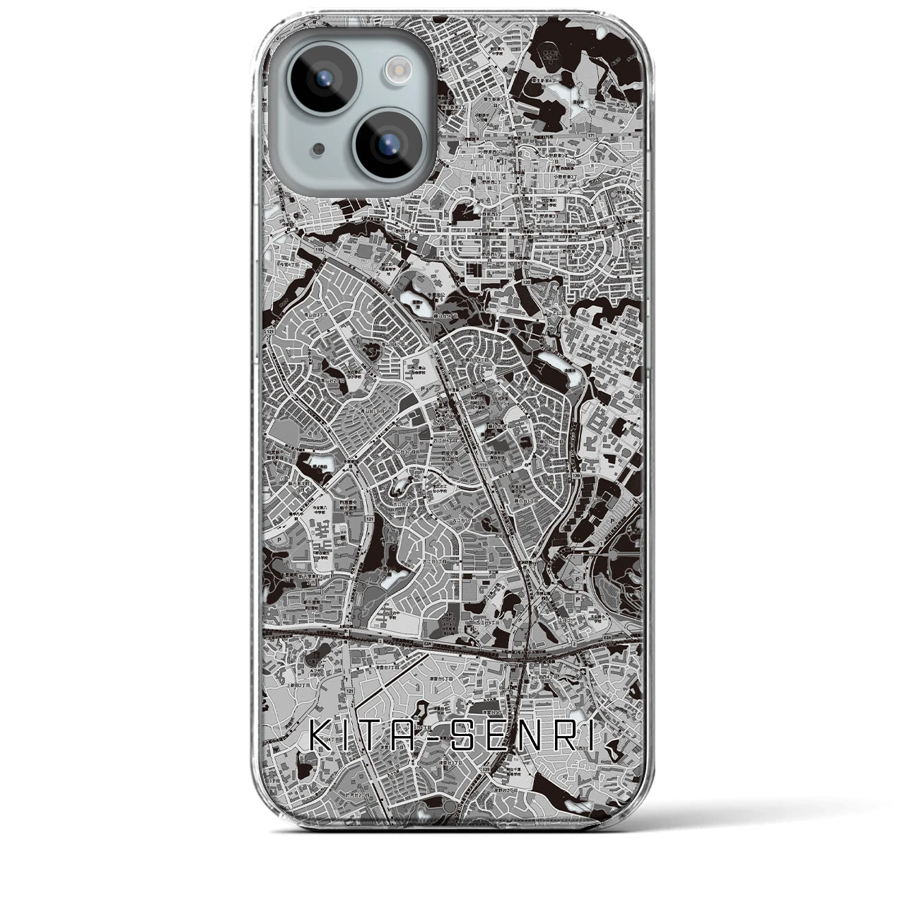 【北千里(大阪府)】地図柄iPhoneケース(クリアタイプ)