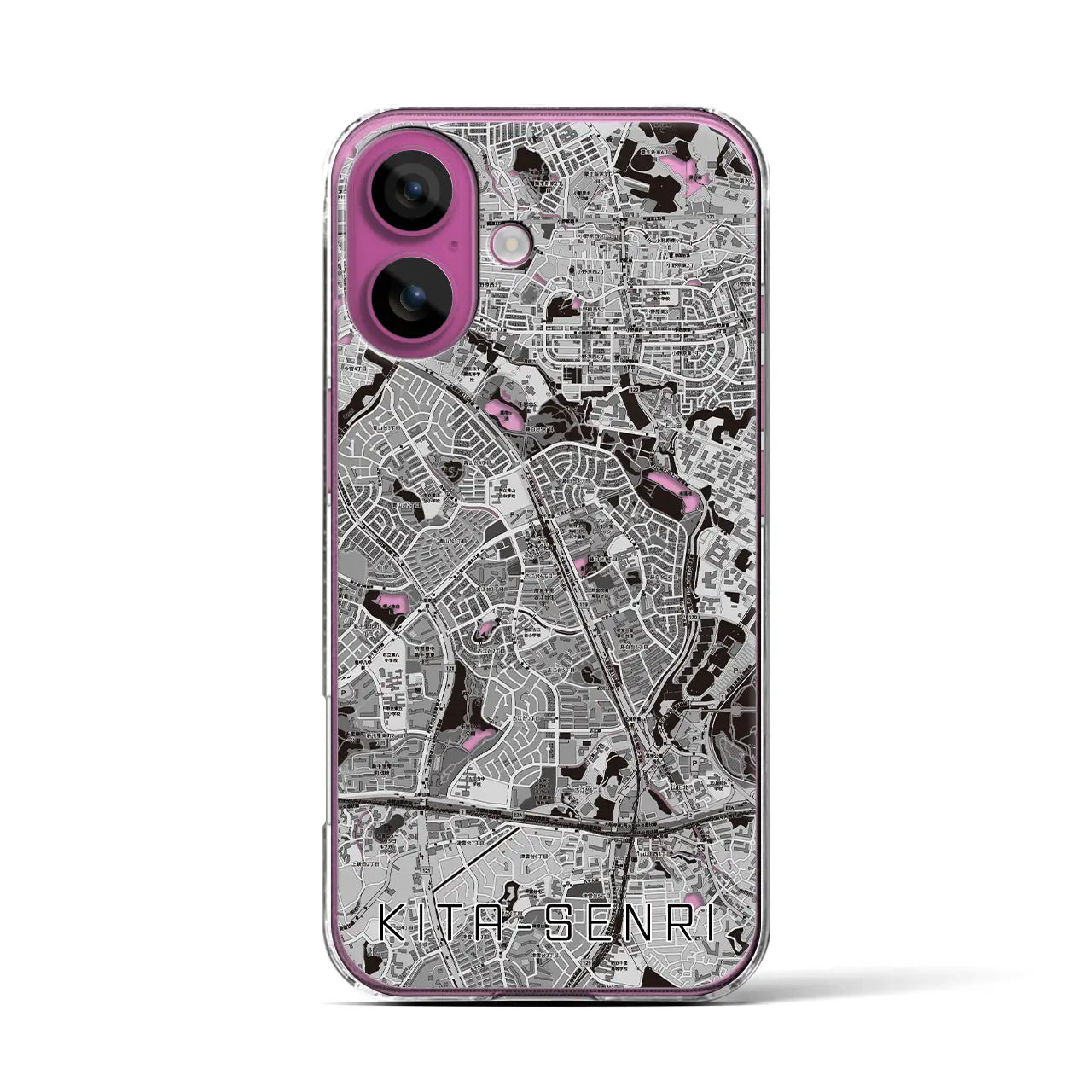 【北千里(大阪府)】地図柄iPhoneケース(クリアタイプ)