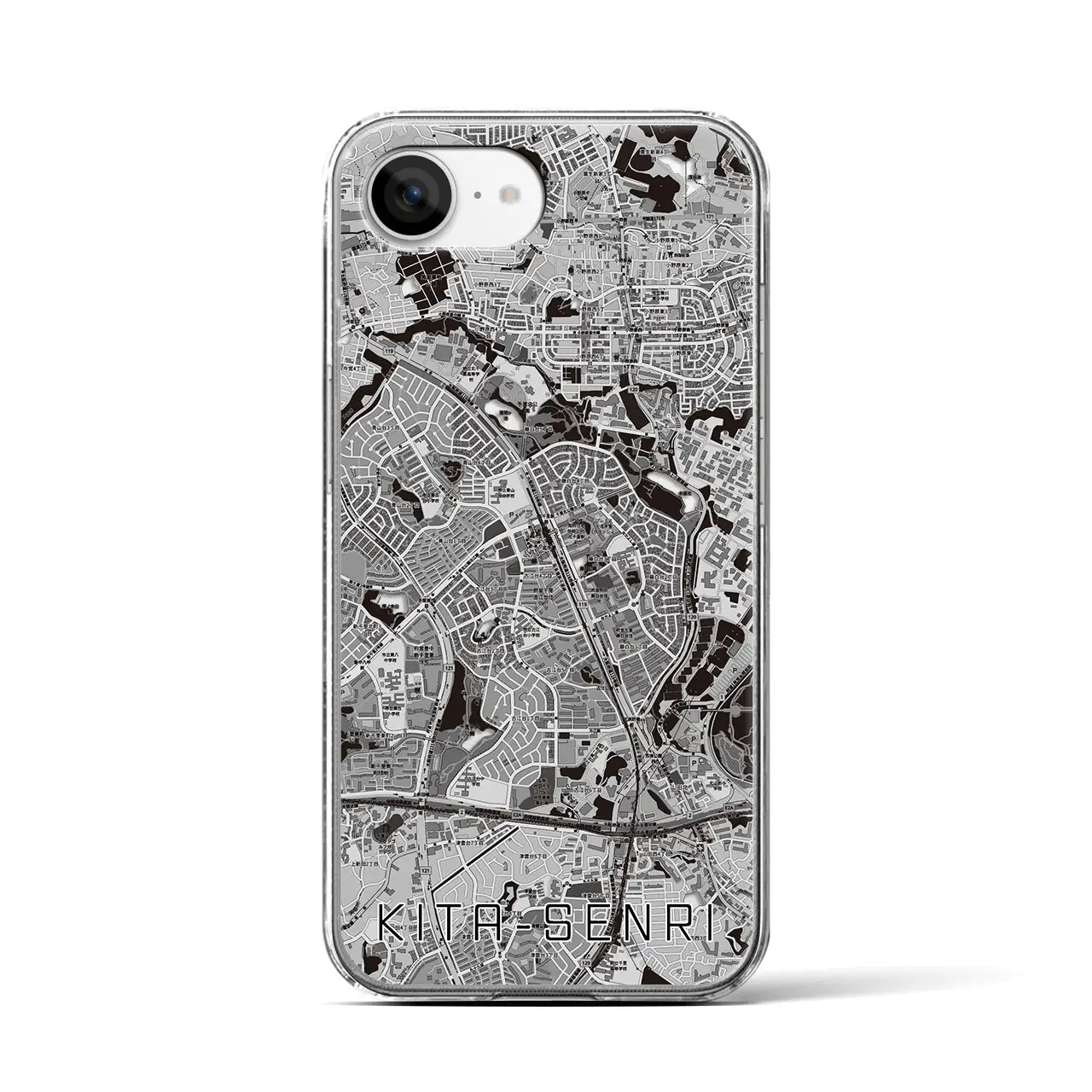 【北千里(大阪府)】地図柄iPhoneケース(クリアタイプ)