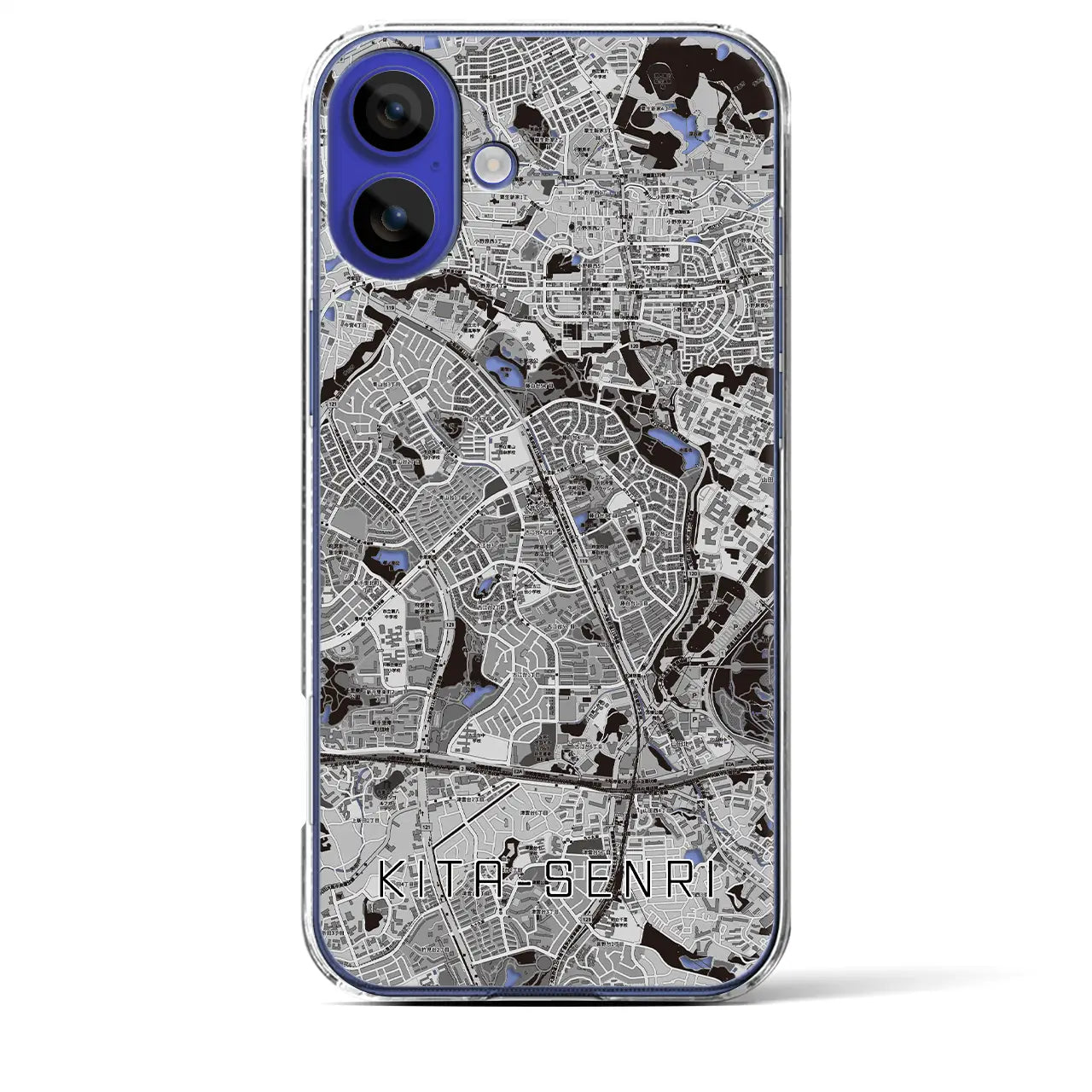 【北千里(大阪府)】地図柄iPhoneケース(クリアタイプ)