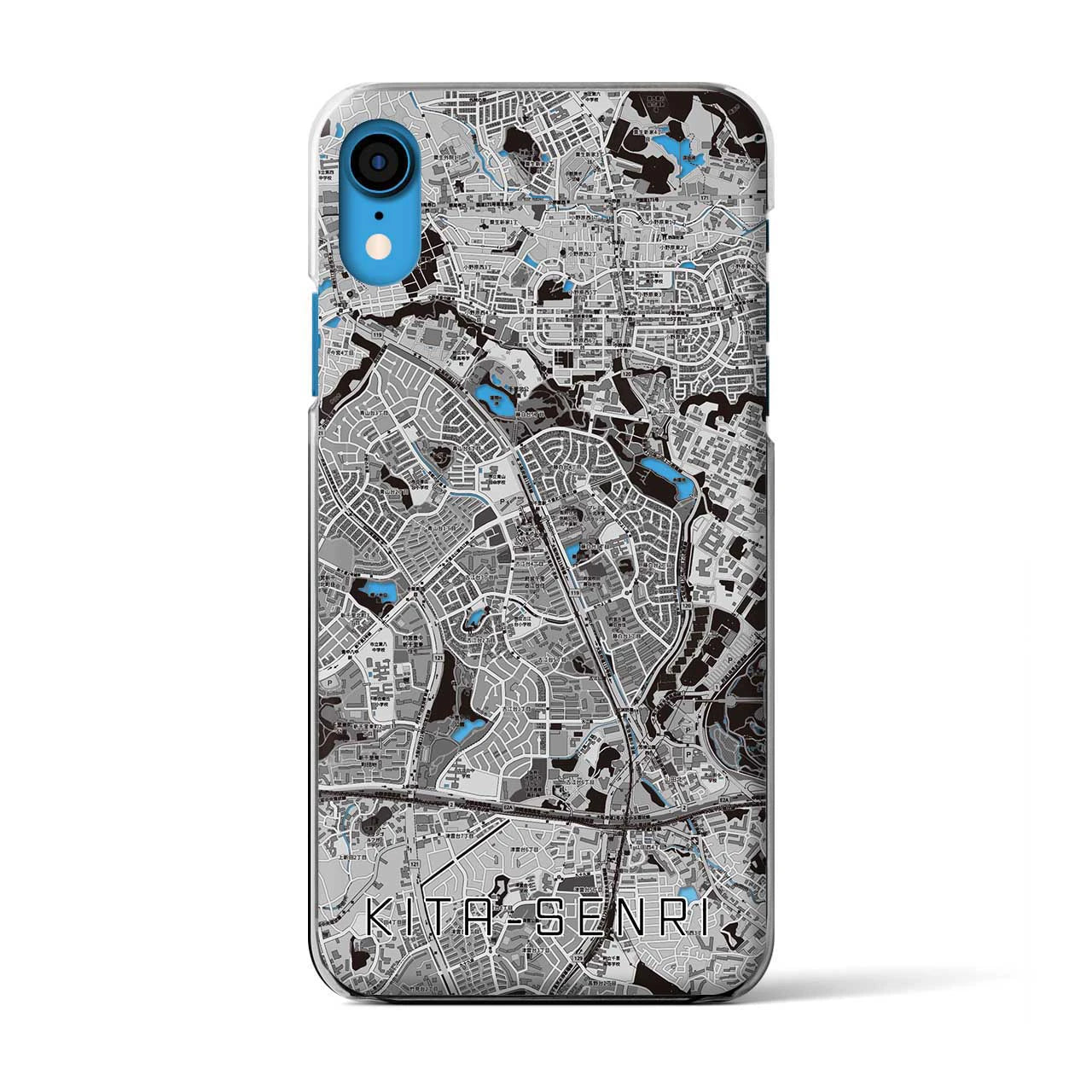 【北千里(大阪府)】地図柄iPhoneケース(クリアタイプ)