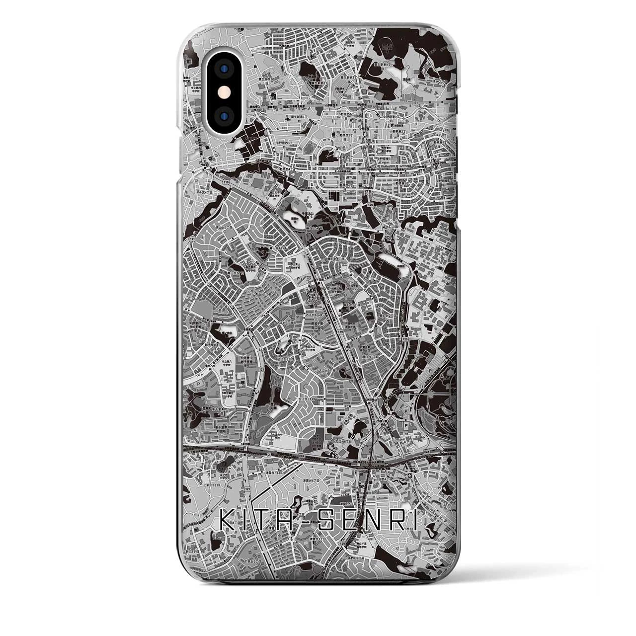 【北千里(大阪府)】地図柄iPhoneケース(クリアタイプ)