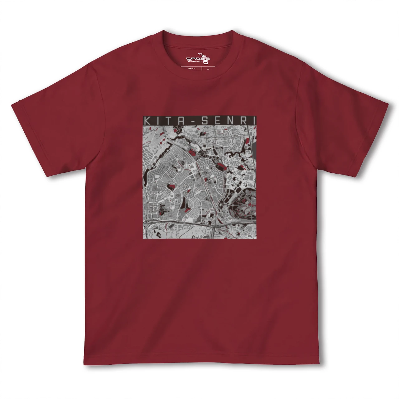【北千里(大阪府)】地図柄ヘビーウェイトTシャツ