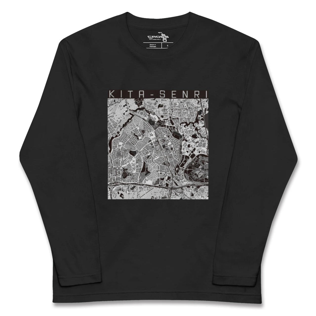 【北千里(大阪府)】地図柄ロングスリーブTシャツ