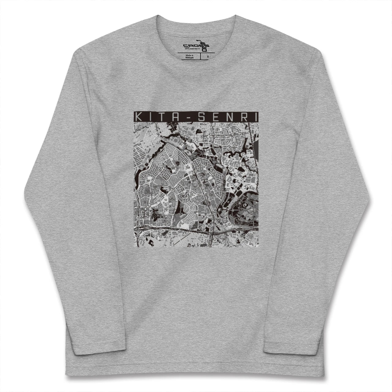 【北千里(大阪府)】地図柄ロングスリーブTシャツ