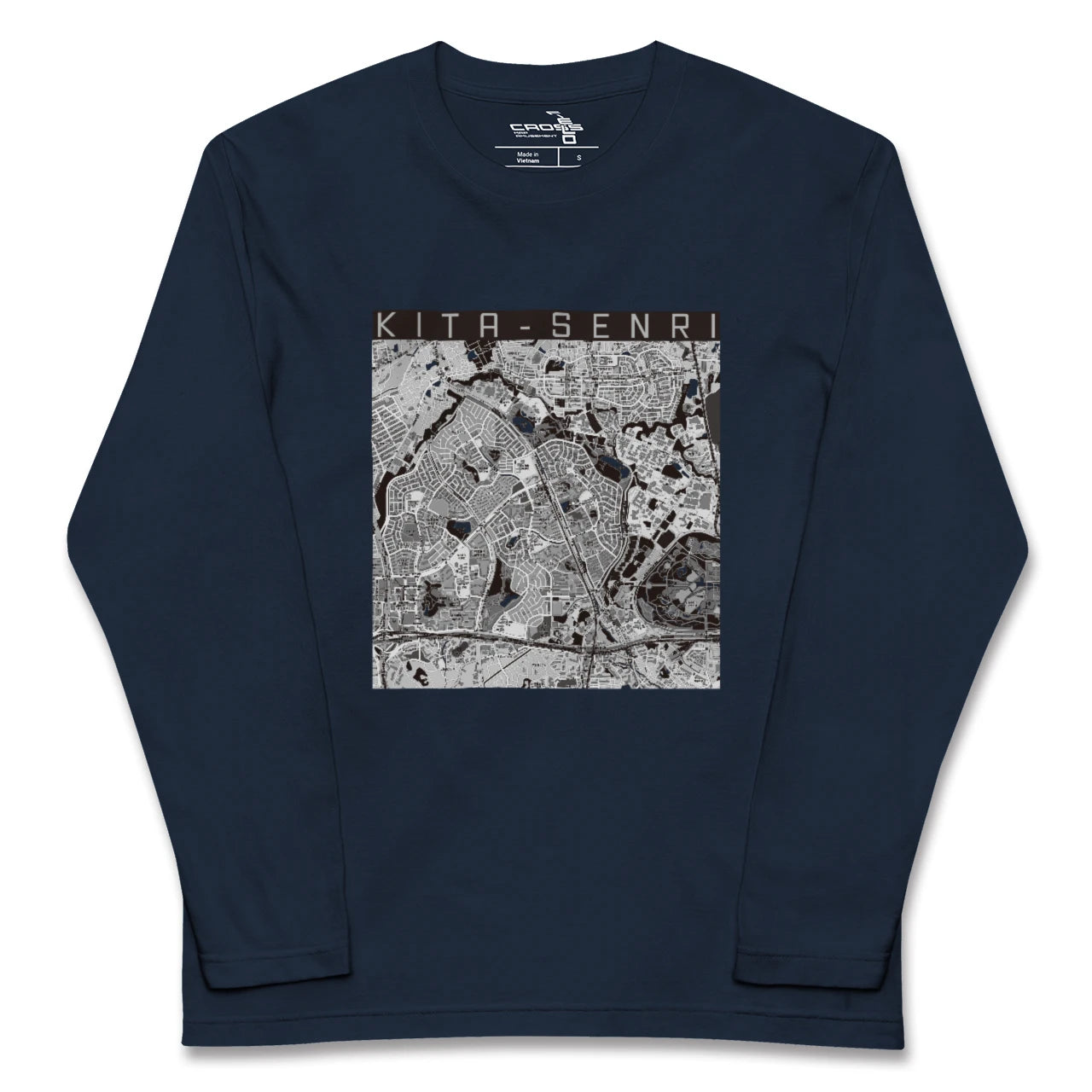 【北千里(大阪府)】地図柄ロングスリーブTシャツ