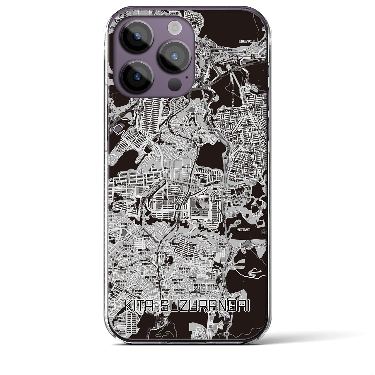 【北鈴蘭台(兵庫県)】地図柄iPhoneケース(クリアタイプ)