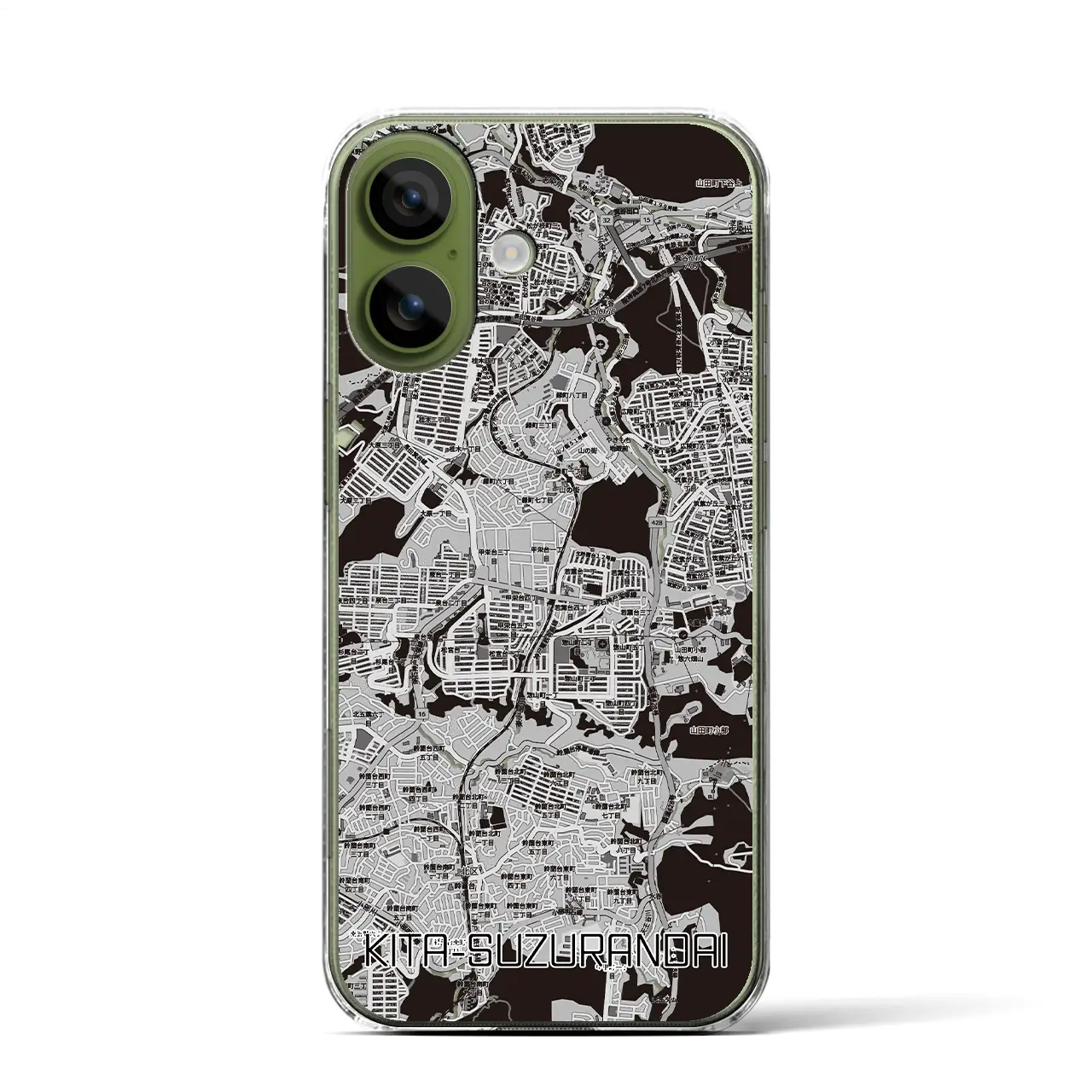 【北鈴蘭台(兵庫県)】地図柄iPhoneケース(クリアタイプ)