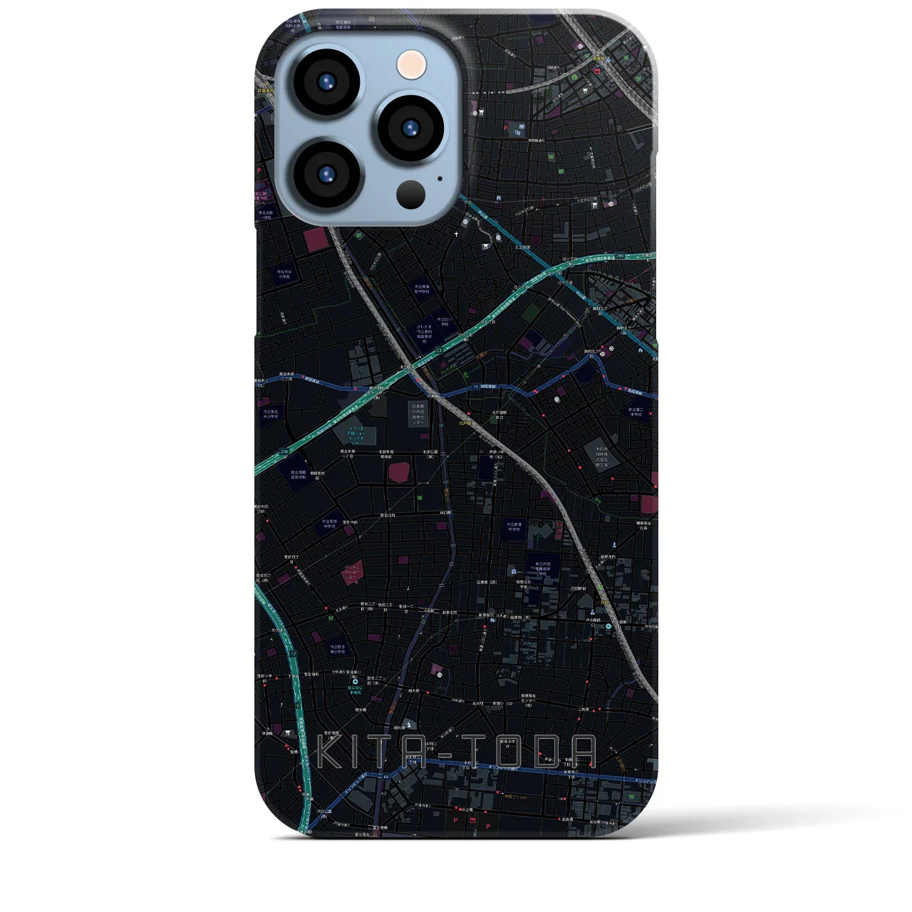 【北戸田(埼玉県)】地図柄iPhoneケース(バックカバータイプ)