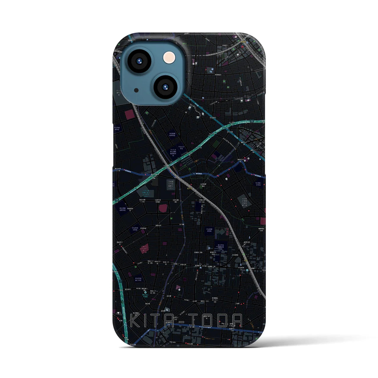 【北戸田(埼玉県)】地図柄iPhoneケース(バックカバータイプ)