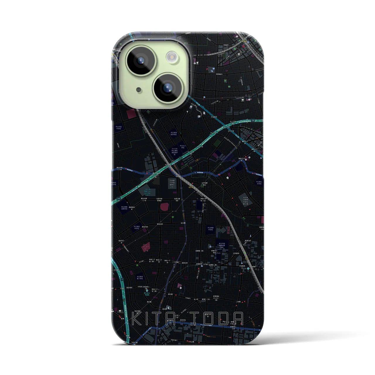 【北戸田(埼玉県)】地図柄iPhoneケース(バックカバータイプ)